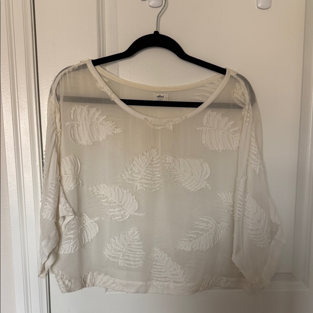 Wilfred Blayze Sheer Embroidered Leaf Blouse